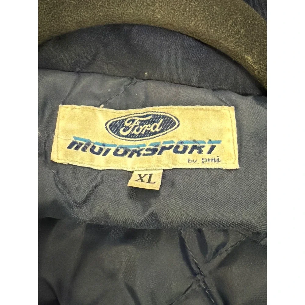 VTG 90s Ford Motorsport‎ Racing Jacket Mens XL Blue Maxwell House Racing Team